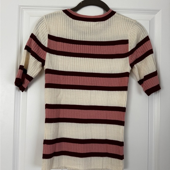 FRAME - Striped Rib-Knit Top - Picture 4 of 6